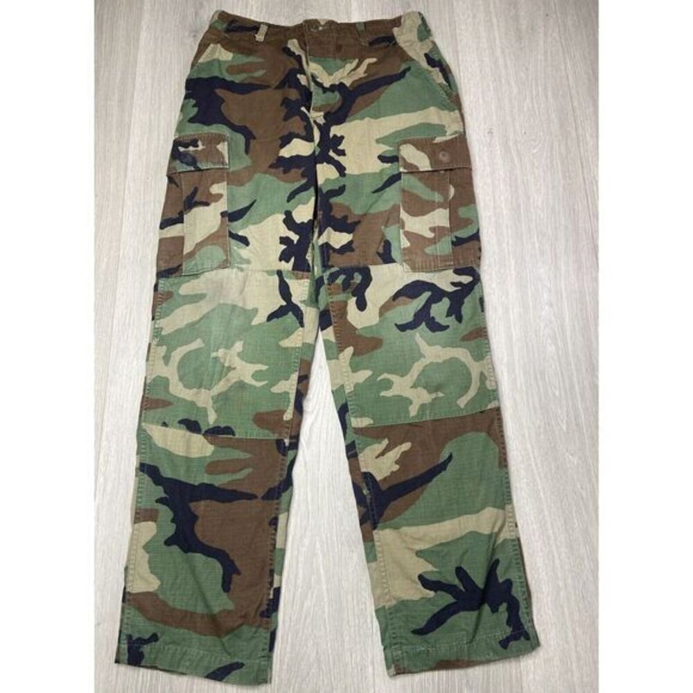 Vintage US Military Pants Small Woodland Camo Cargo Army Fatigues‎ Combat Proper